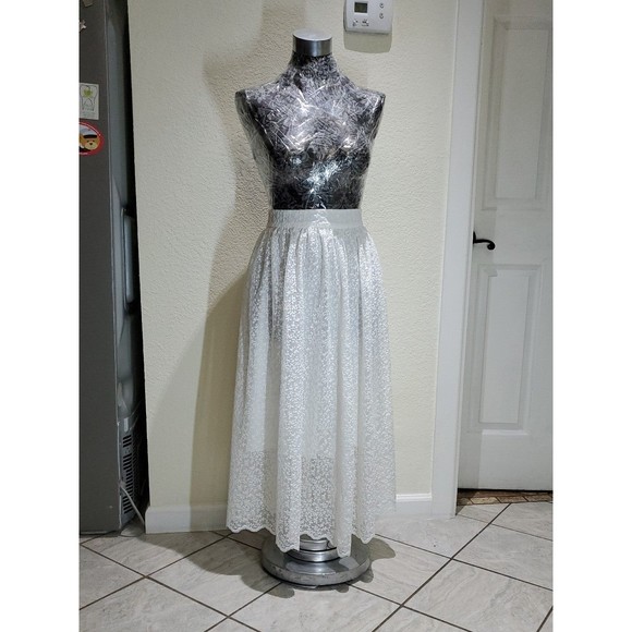 H&M long lace white skirt size 12 - Picture 1 of 7